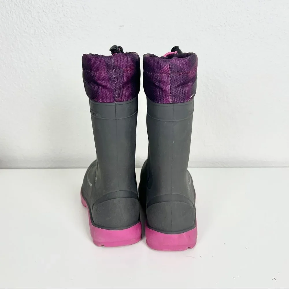 Kamik Snobuster Kids' Pink and Gray Winter Snow Boots